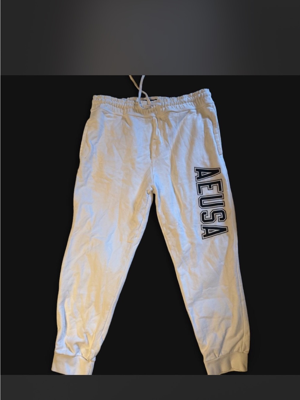 American Eagle white Logo Sweatpants - Comfortable Joggers